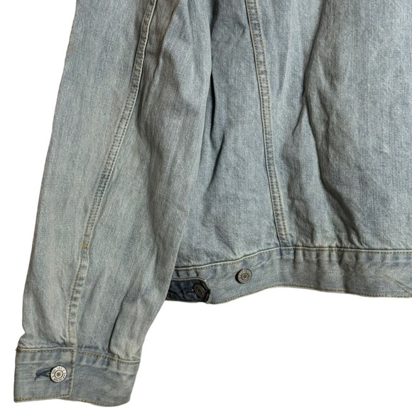 Gap Denim Jean Trucker Jacket Light Blue Wash Retro 1990s Broken In Extra Large - Picture 9 of 16